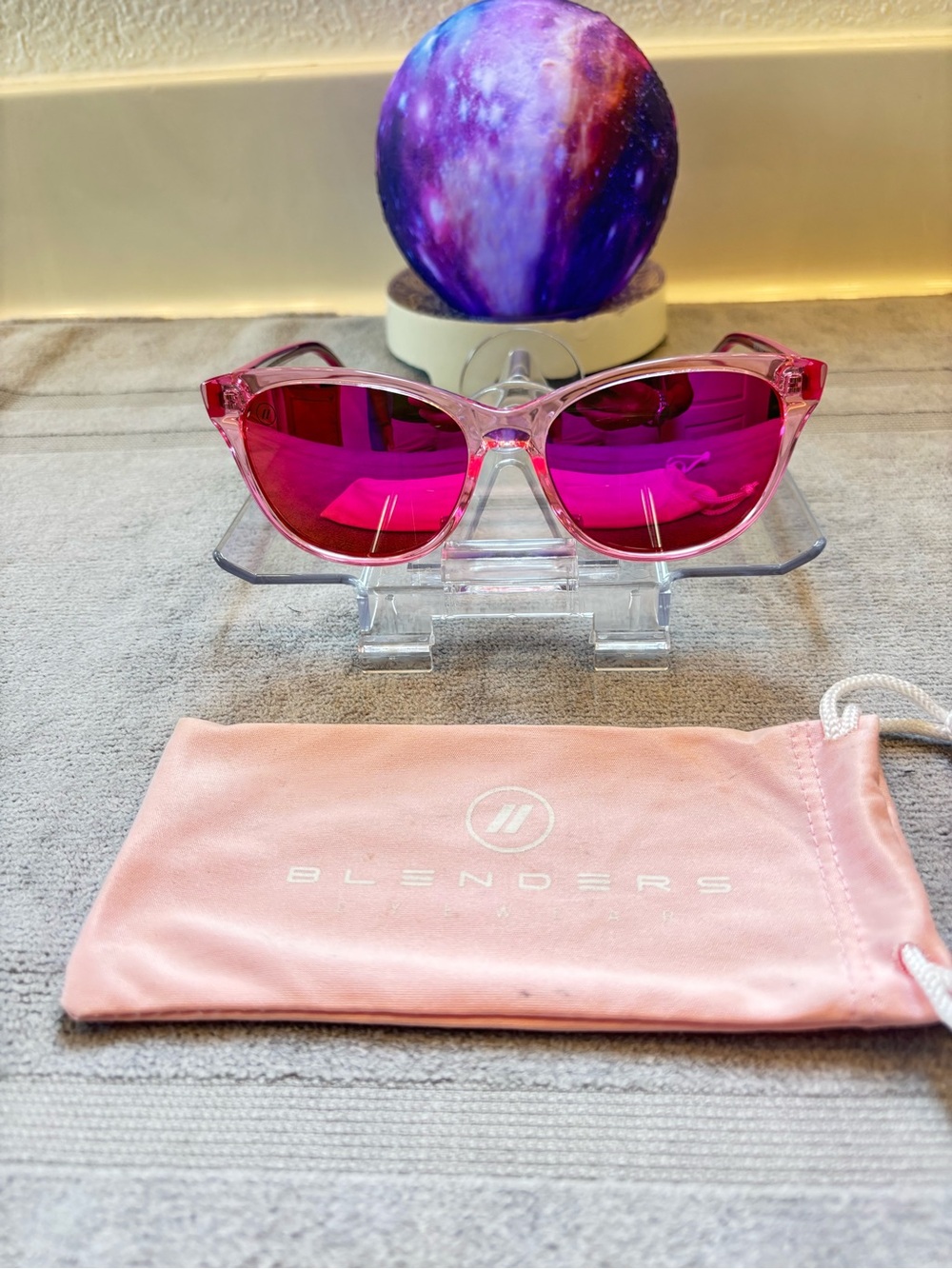 Blenders Pink Cat-Eye Sunglasses with Mirrored Magenta Lenses